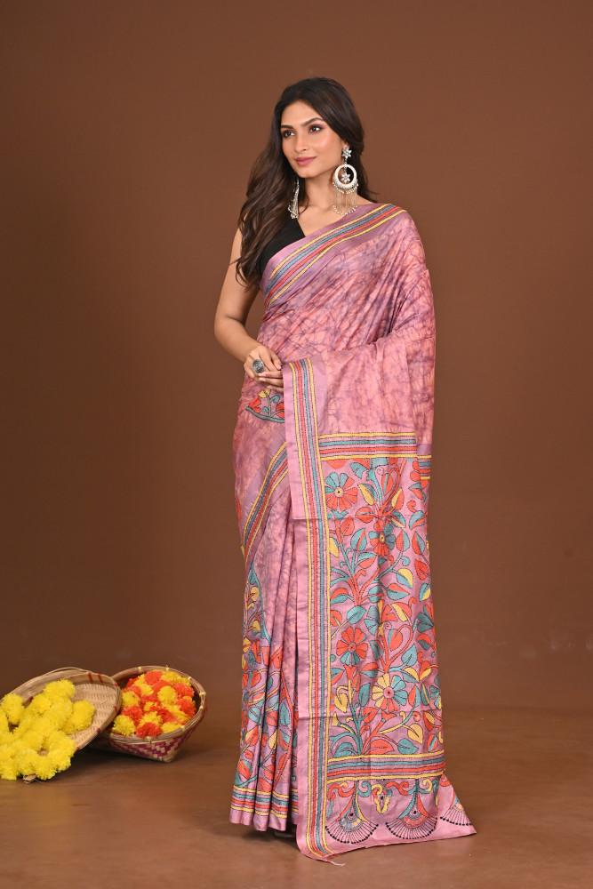 RANGIYEDIYO BLENDED SILK KANTHA SAREE