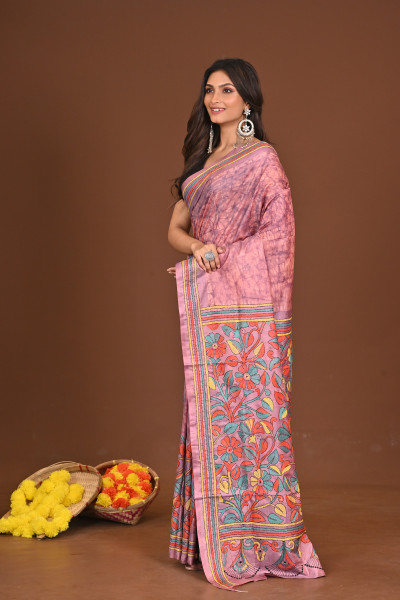 RANGIYEDIYO BLENDED SILK KANTHA SAREE
