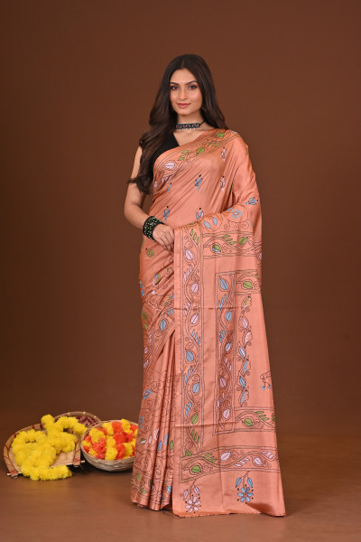 RANGREKHA BLENDED SILK KANTHA SAREE