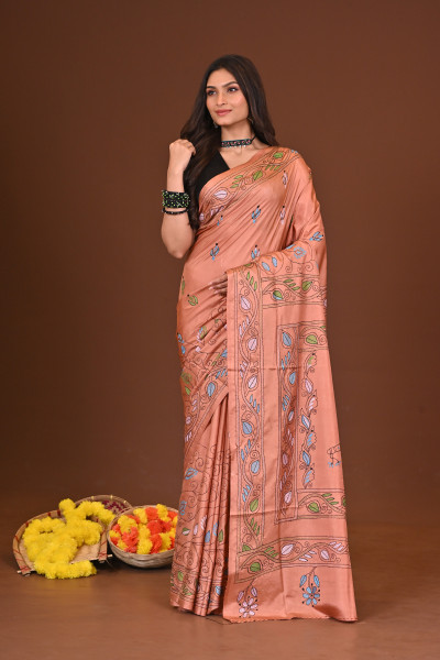 RANGREKHA BLENDED SILK KANTHA SAREE