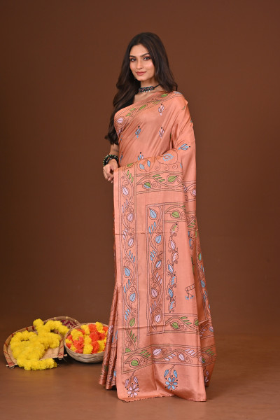 RANGREKHA BLENDED SILK KANTHA SAREE