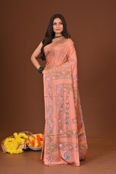 RANGREKHA BLENDED SILK KANTHA SAREE