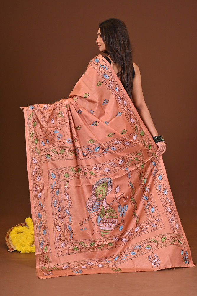 RANGREKHA BLENDED SILK KANTHA SAREE