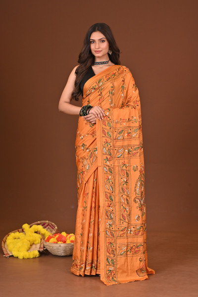 RODDURPRIYA BLENDED SILK KANTHA SAREE