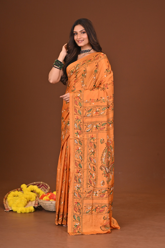 RODDURPRIYA BLENDED SILK KANTHA SAREE