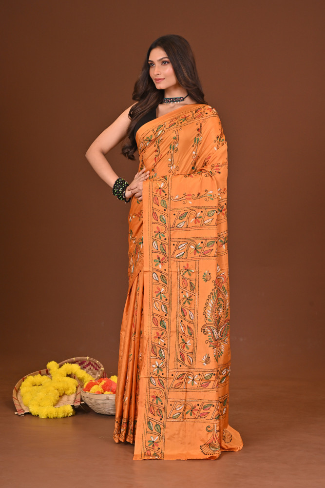 RODDURPRIYA BLENDED SILK KANTHA SAREE