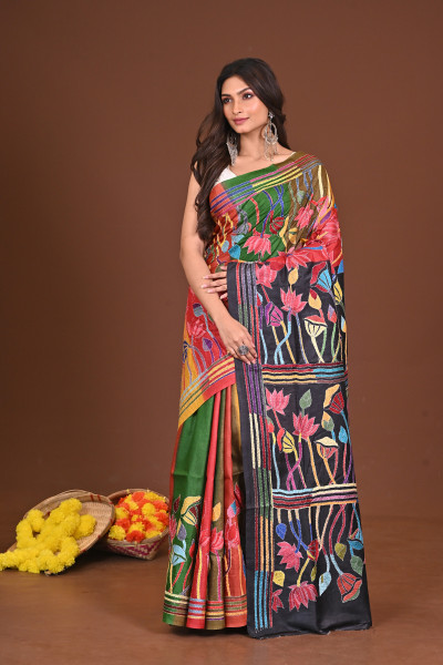 RONGBHOOMI GACHI SILK KANTHA SAREE