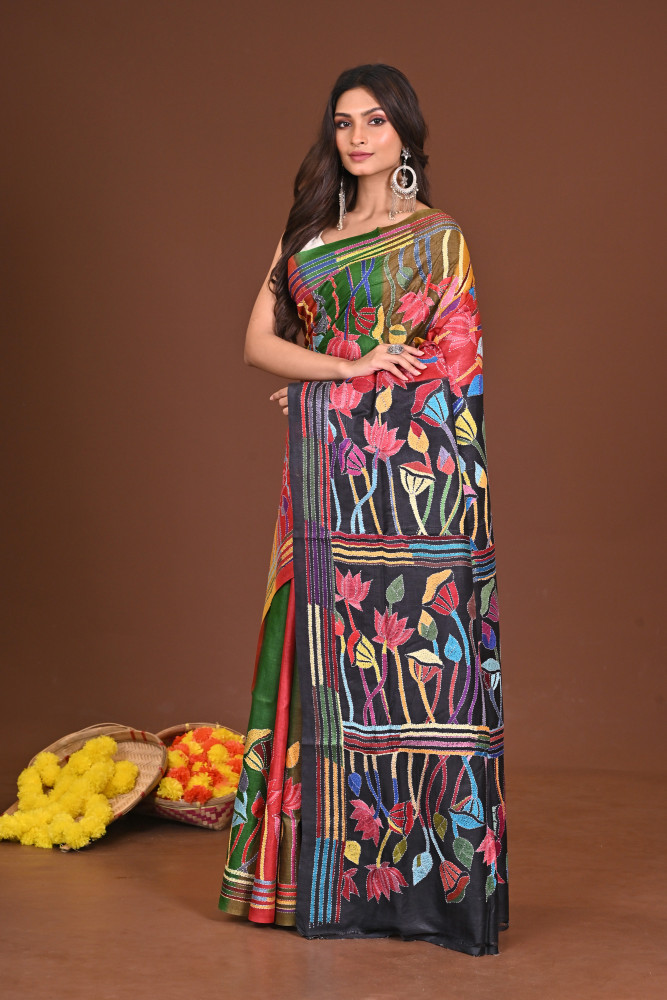 RONGBHOOMI GACHI SILK KANTHA SAREE