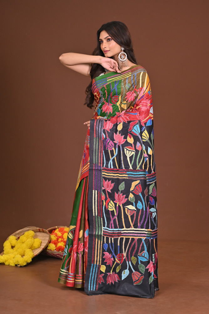 RONGBHOOMI GACHI SILK KANTHA SAREE