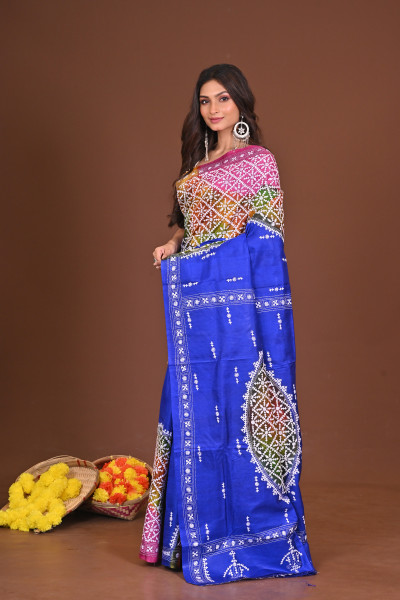 RONGINRUPKATHA GACHI SILK KANTHA SAREE