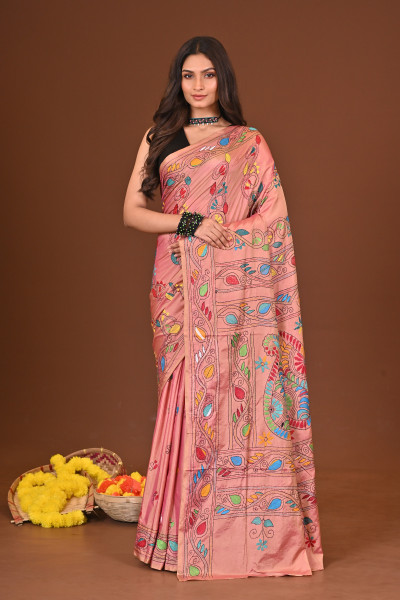 RONGMELA BLENDED SILK KANTHA SAREE