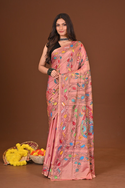 RONGMELA BLENDED SILK KANTHA SAREE