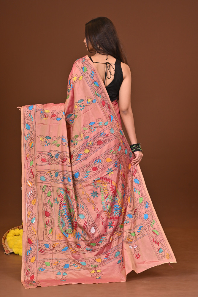 RONGMELA BLENDED SILK KANTHA SAREE