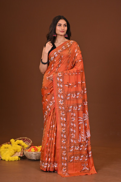 RONGOBOLI BLENDED SILK KANTHA SAREE
