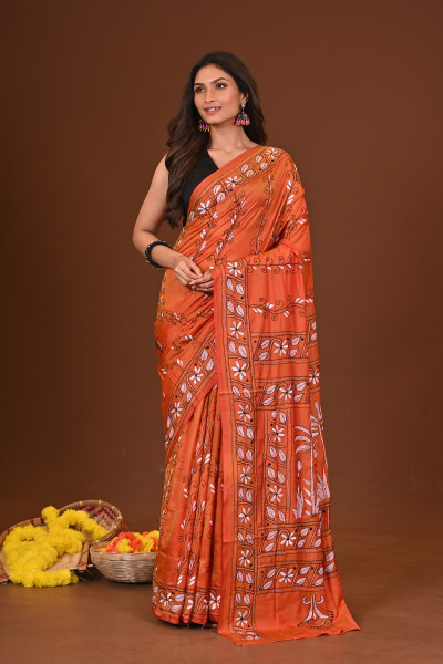 RONGOBOLI BLENDED SILK KANTHA SAREE