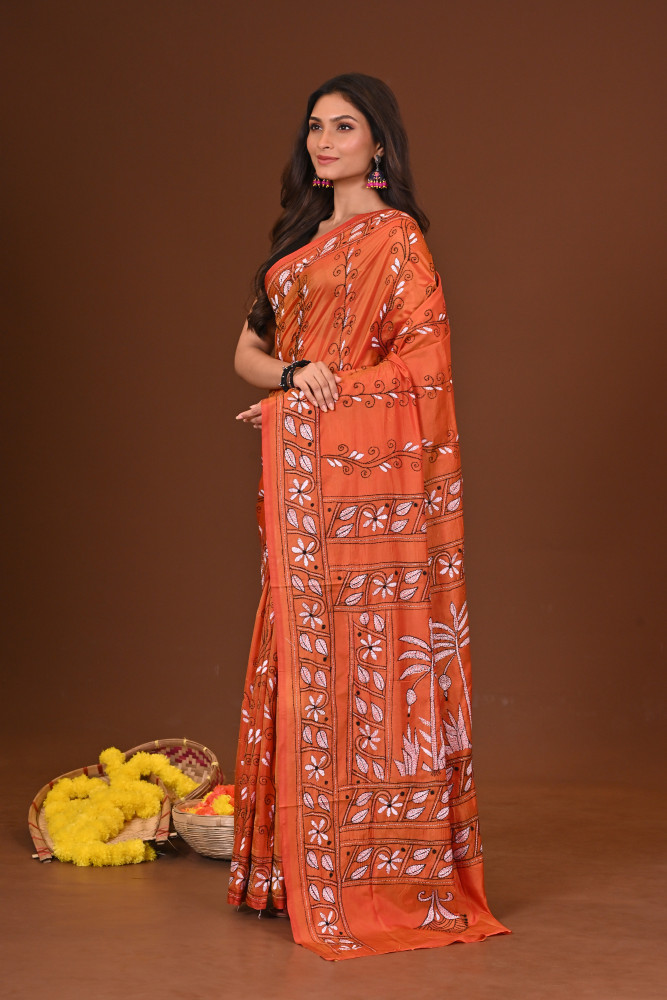 RONGOBOLI BLENDED SILK KANTHA SAREE