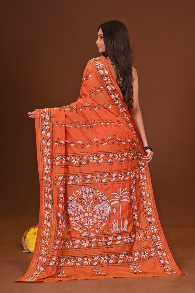 RONGOBOLI BLENDED SILK KANTHA SAREE