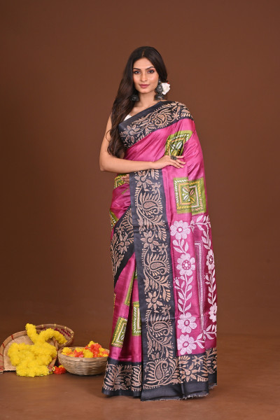 RONGTULIKA TUSSAR DIY KANTHA SAREE