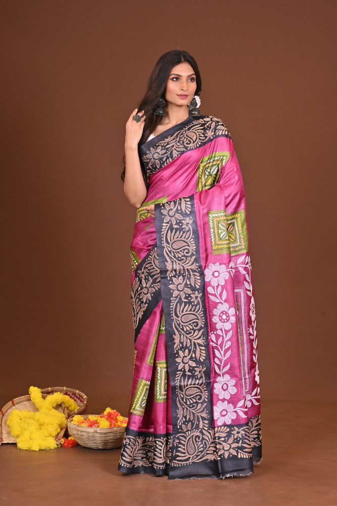 RONGTULIKA TUSSAR DIY KANTHA SAREE