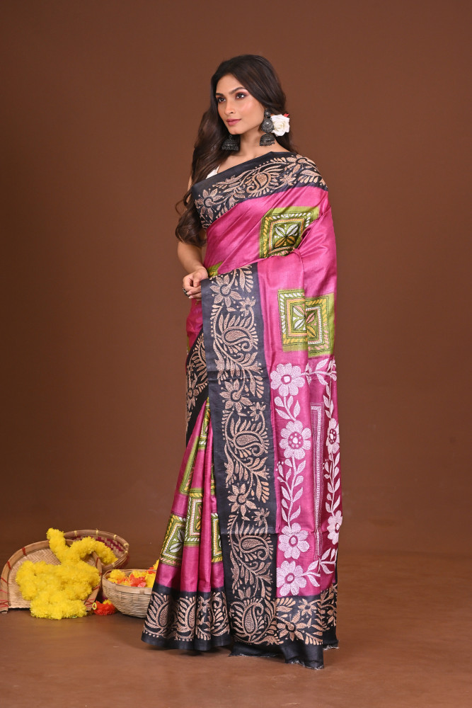RONGTULIKA TUSSAR DIY KANTHA SAREE