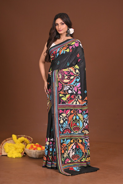 ROUDRORAJANI BLENDED SILK KANTHA SAREE