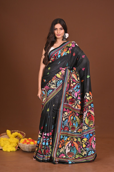 ROUDRORAJANI BLENDED SILK KANTHA SAREE
