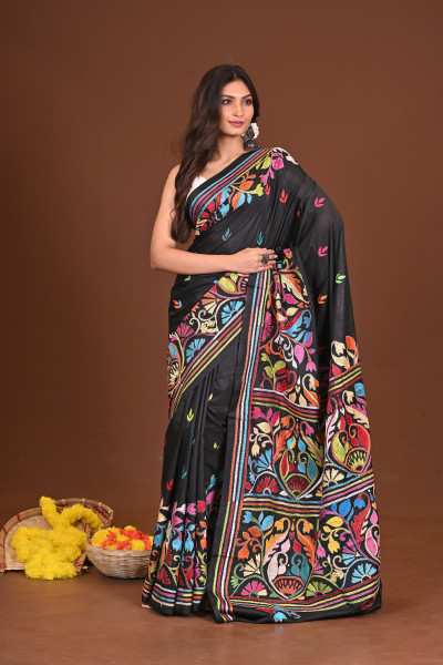 ROUDRORAJANI BLENDED SILK KANTHA SAREE