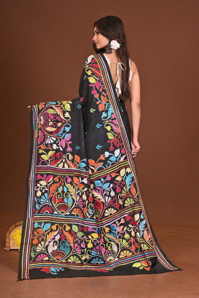 ROUDRORAJANI BLENDED SILK KANTHA SAREE