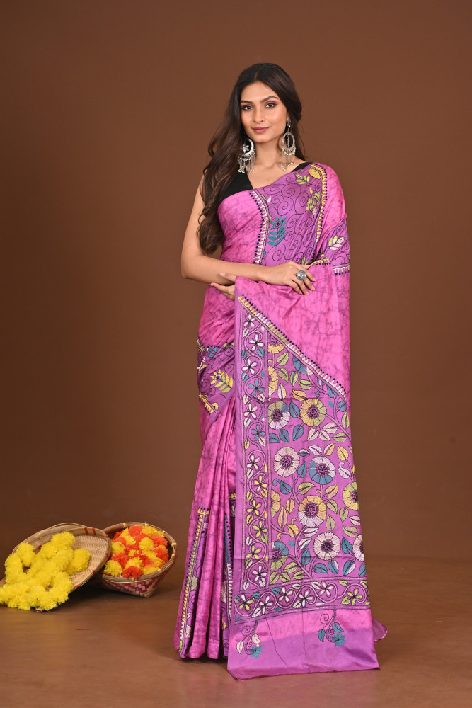 RUPKOTHA BLENDED SILK KANTHA SAREE
