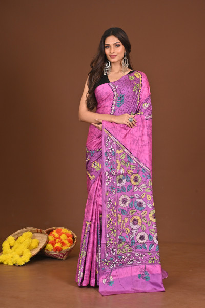 RUPKOTHA BLENDED SILK KANTHA SAREE