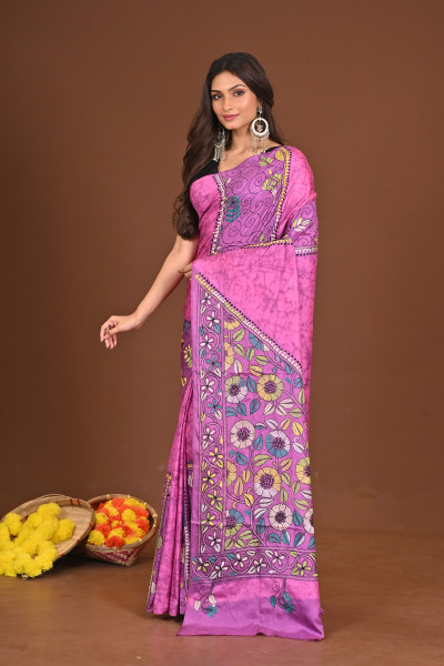 RUPKOTHA BLENDED SILK KANTHA SAREE
