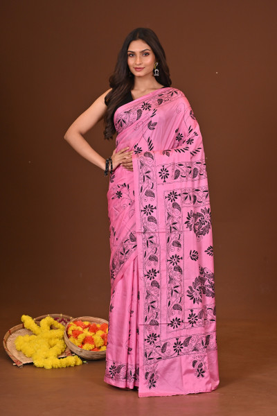 RUPOSHI BLENDED SILK KANTHA SAREE