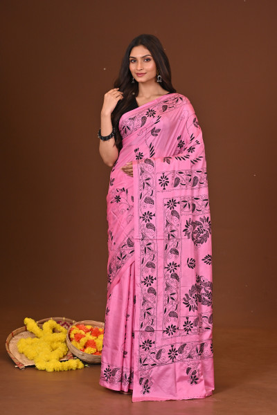 RUPOSHI BLENDED SILK KANTHA SAREE
