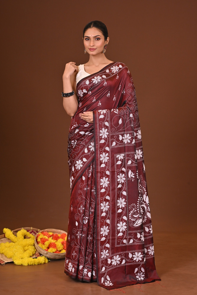 SAANJPRIYA BLENDED SILK KANTHA SAREE