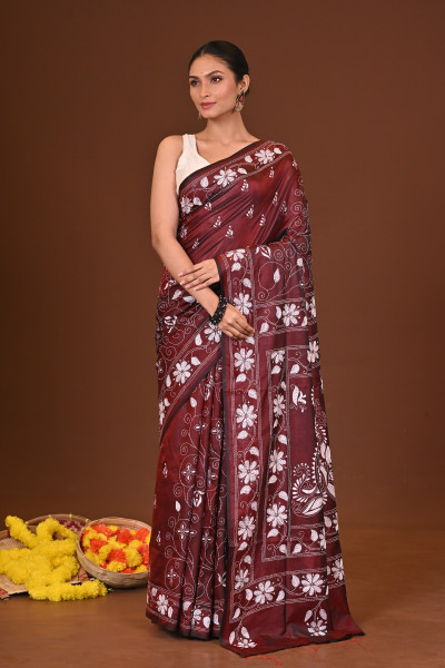 SAANJPRIYA BLENDED SILK KANTHA SAREE