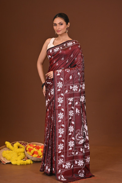 SAANJPRIYA BLENDED SILK KANTHA SAREE