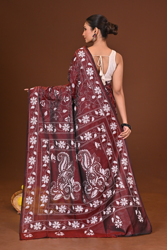 SAANJPRIYA BLENDED SILK KANTHA SAREE
