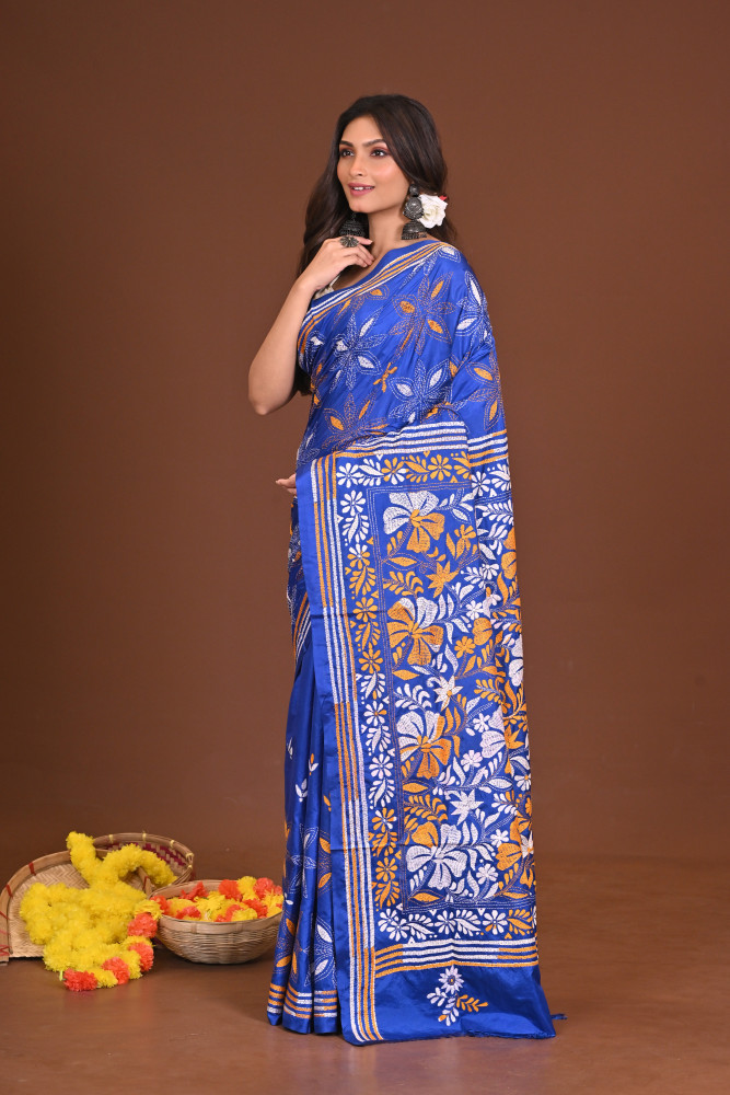SAMUDRIKASAAJ BLENDED SILK KANTHA SAREE