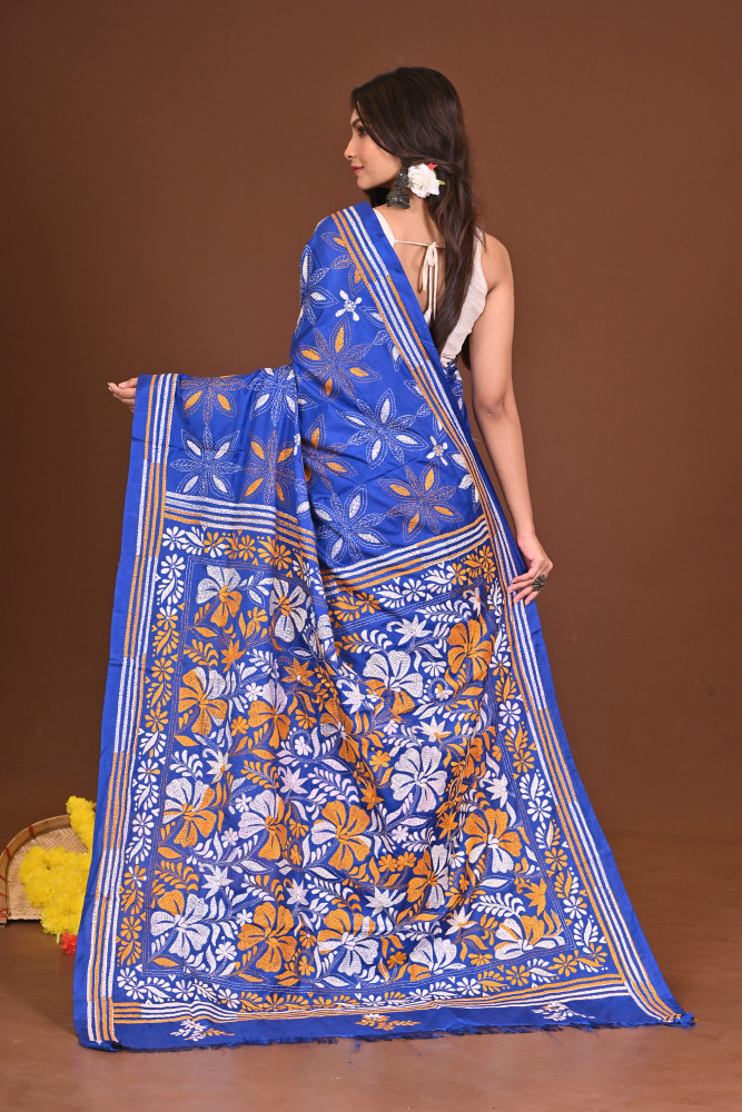 SAMUDRIKASAAJ BLENDED SILK KANTHA SAREE