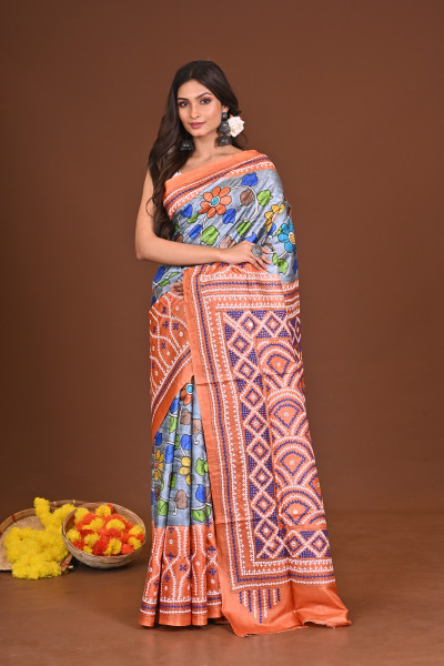 SAPTARANGSAAJ TUSSAR FUSION KANTHA SAREE