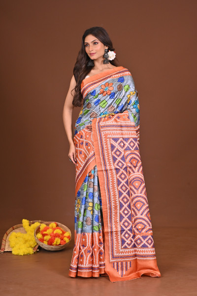 SAPTARANGSAAJ TUSSAR FUSION KANTHA SAREE
