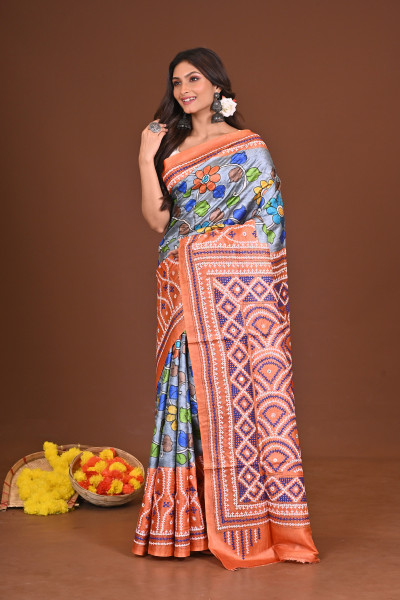 SAPTARANGSAAJ TUSSAR FUSION KANTHA SAREE