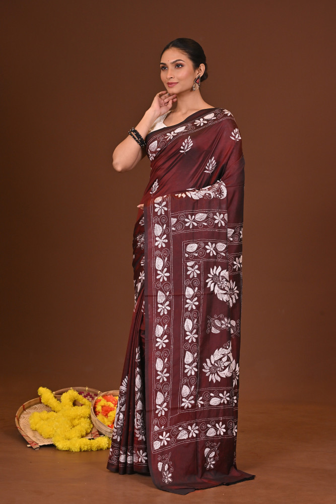 SARANGI BLENDED SILK KANTHA SAREE