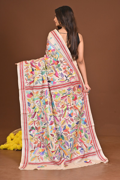 SHAANTASHARODINI PURE SILK KANTHA SAREE