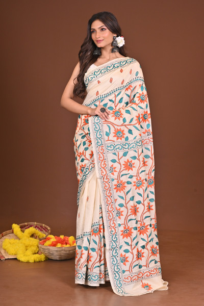 SHARADSOHAG PURE SILK KANTHA SAREE