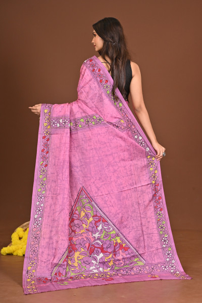 SHARODIYASROT BLENDED SILK KANTHA SAREE