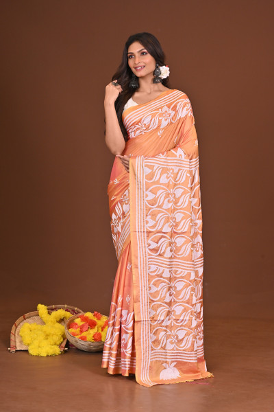 SHARODKOMOLIKA BLENDED SILK KANTHA SAREE