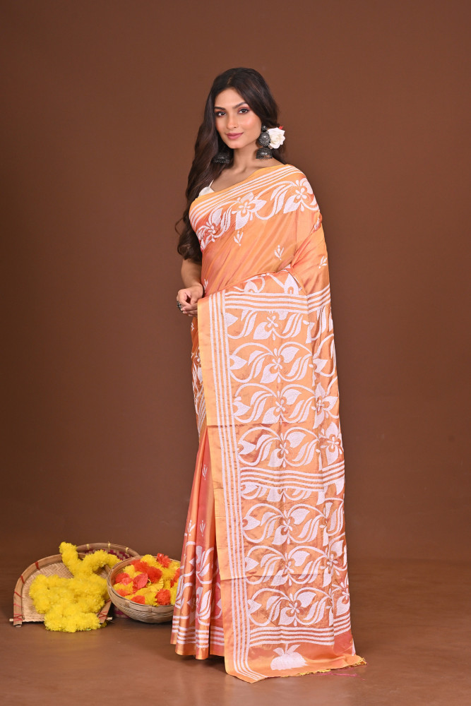 SHARODKOMOLIKA BLENDED SILK KANTHA SAREE
