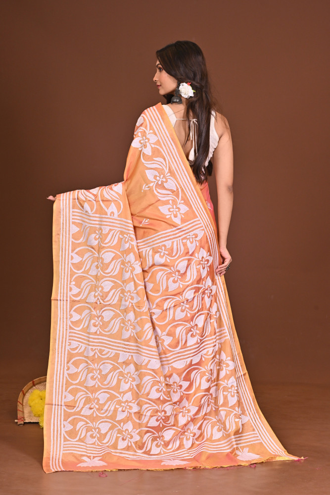 SHARODKOMOLIKA BLENDED SILK KANTHA SAREE