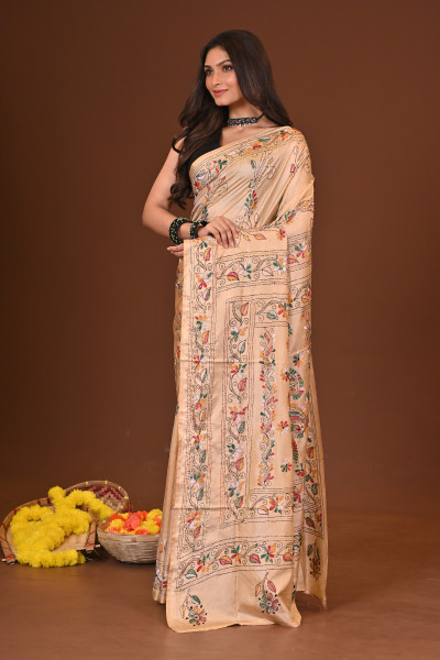 SHARODSHREE BLENDED SILK KANTHA SAREE